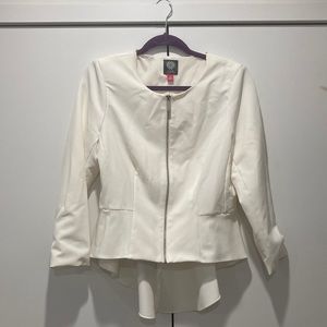 Vince Camuto white peplum jacket, Size 10